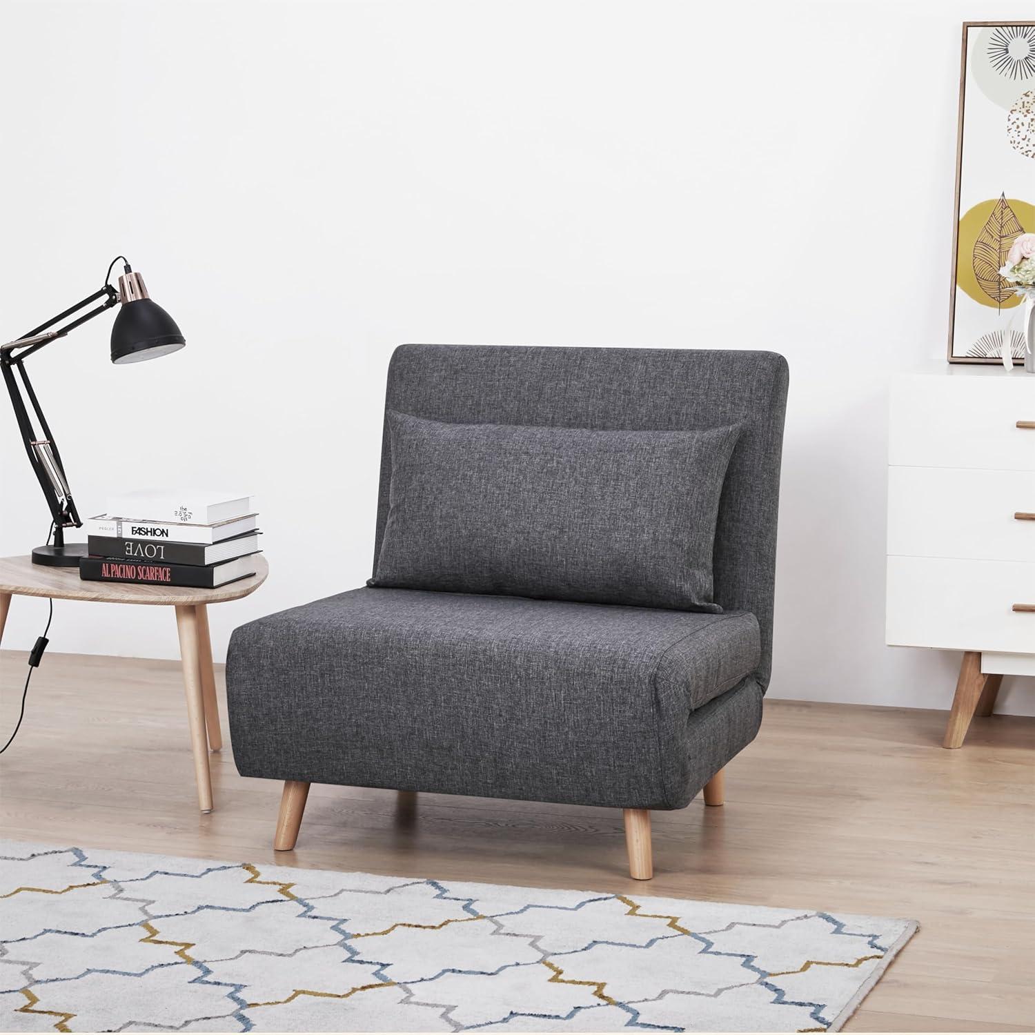 Schlafsofa 4 in 1 Darkgrau Bettsessel Verstellbar