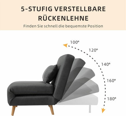 Schlafsofa 4-in-1 Schlafsessel Bettfunktion Gästebett Darkgrau