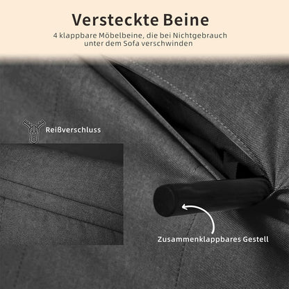 Schlafsofa 4in1 Gästebett Verstellbar Polstersofa Darkgrau