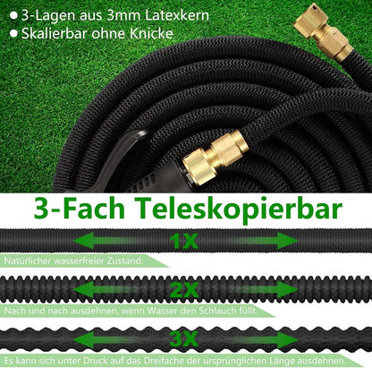 Flexibler Gartenschlauch 30m 8 Funktionssprühdüsen Gartenbewässerung