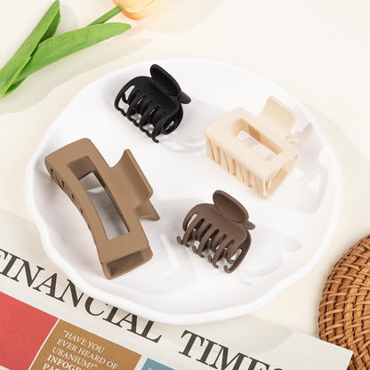 Haarklammern Set Rechteckig Quadratisch für Frauen Braun