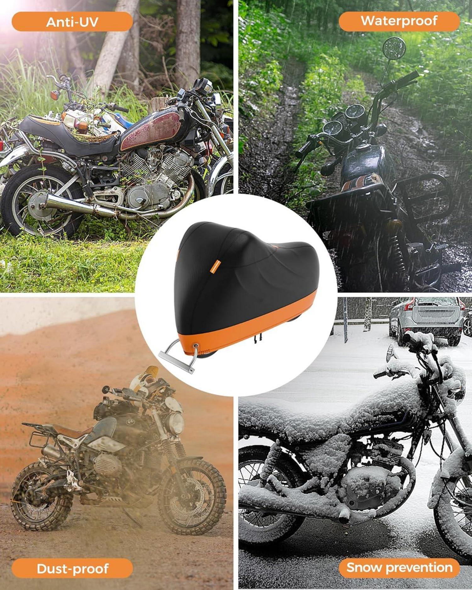 Motorrad Abdeckplane Wasserdicht 210D Outdoor Garage Plane Harley-Davidson Honda Suzuki 245x105x125 cm