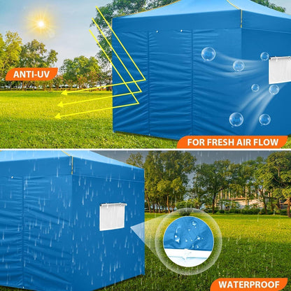 3x3m Pavillon wasserdicht, winterfest mit Seitenteilen