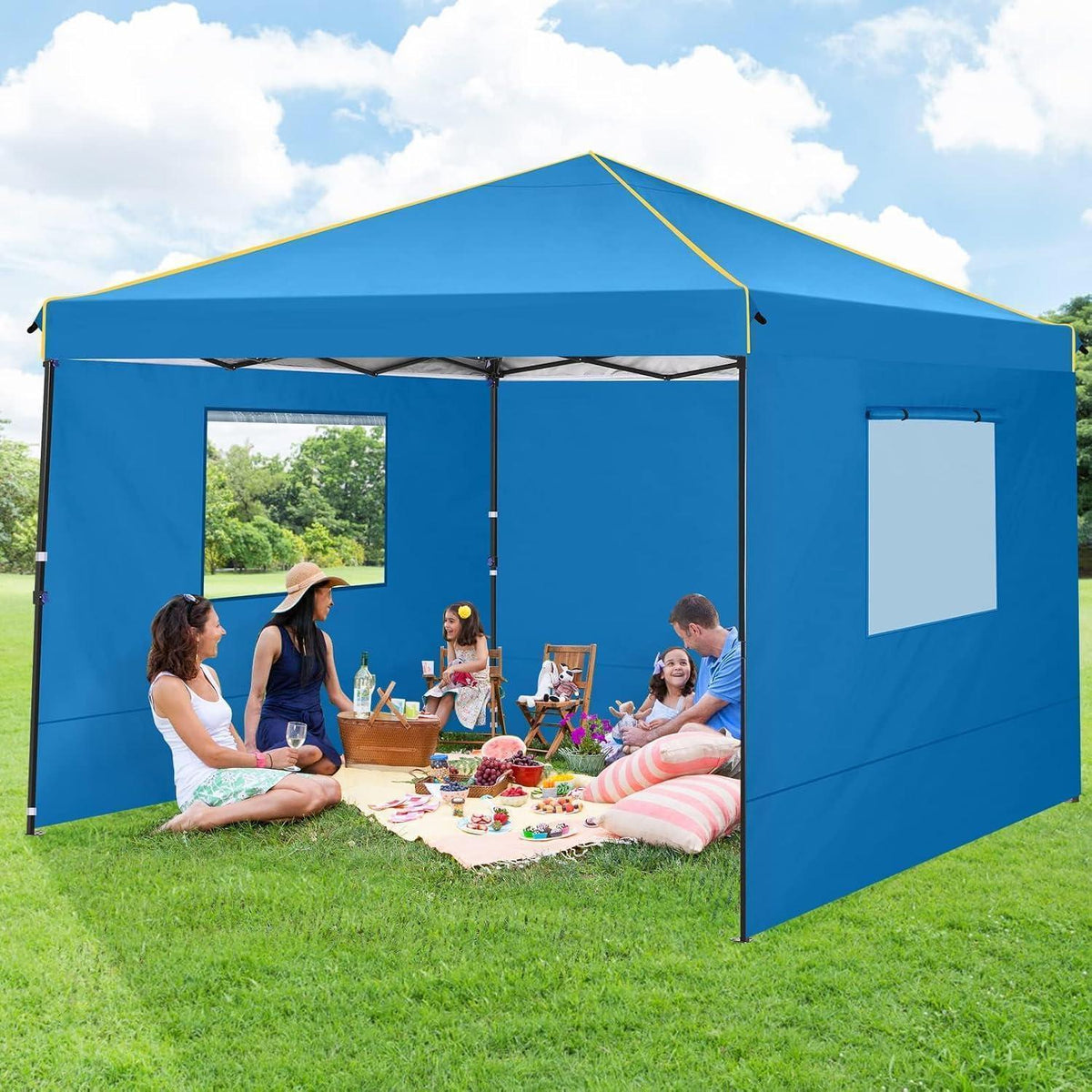 3x3m Pavillon wasserdicht, winterfest mit Seitenteilen