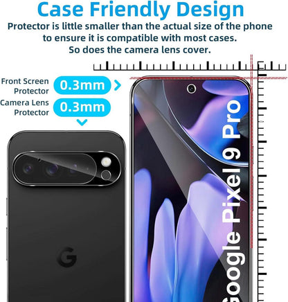 Panzerfolie + Kameraschutz Glas für Google Pixel 9 Pro Transparent