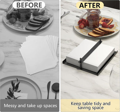 Serviettenhalter Metall Schwarz STWWO Dinnerserviettenspender 22.7 * 19.8 * 6.8 cm