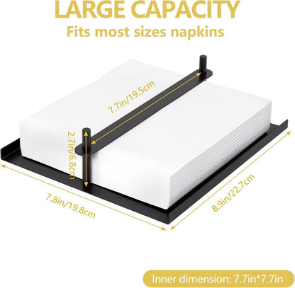 Serviettenhalter Metall Schwarz gewichtete Stange Tisch Küche 22.7x19.8x6.8cm