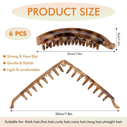 6er Set Octopus Haarklammern Damen Acryl-Haarspangen