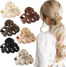 6er Set Große Octopus Haarklammern Rutschfeste Acryl Clips für Damen