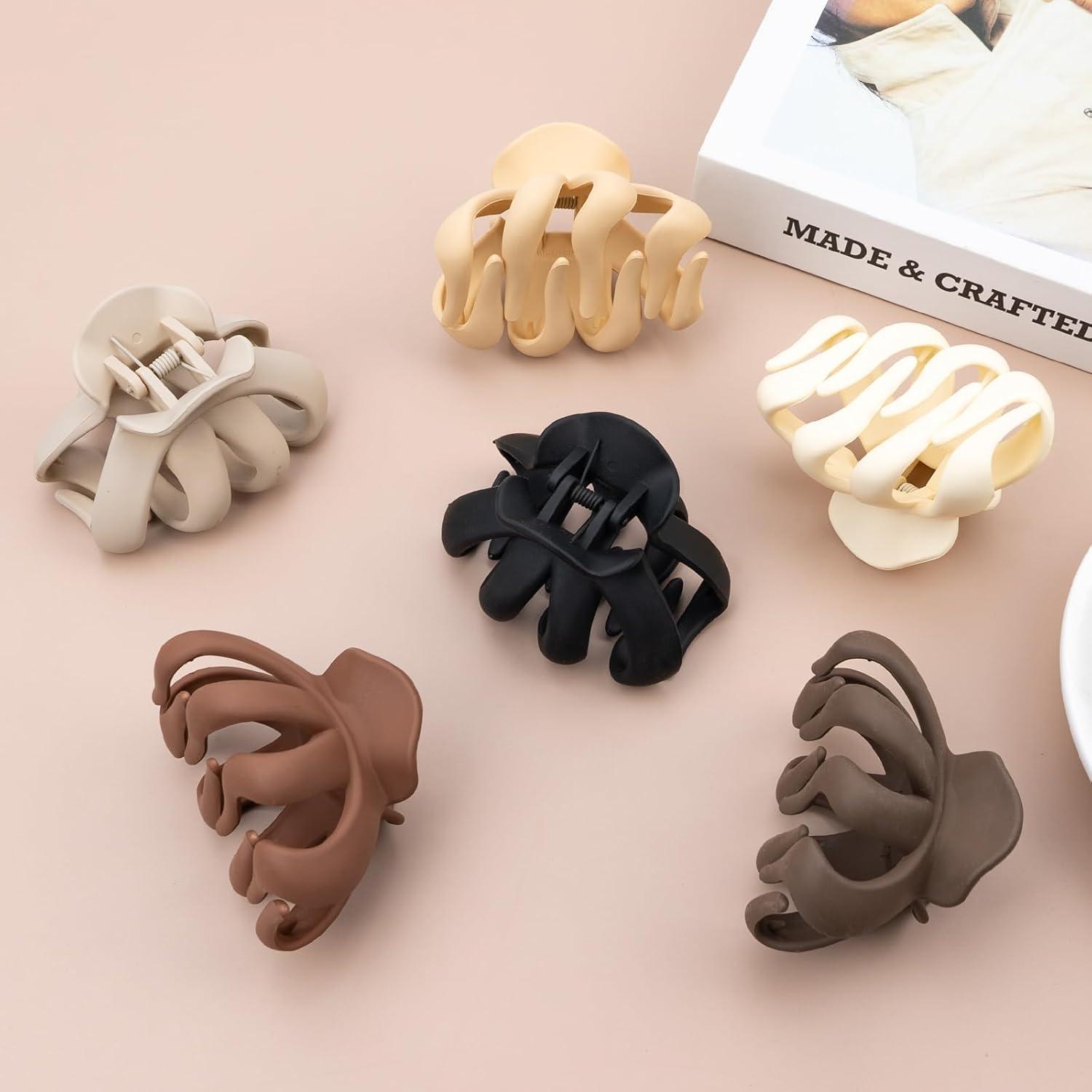 6er Set Octopus Haarklammer für Damen - Große Oktopus-Clips in 6 Farben