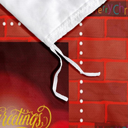 Weihnachts Bettwäsche Set 155x220 Rot Grün 3-teilig für Kinder