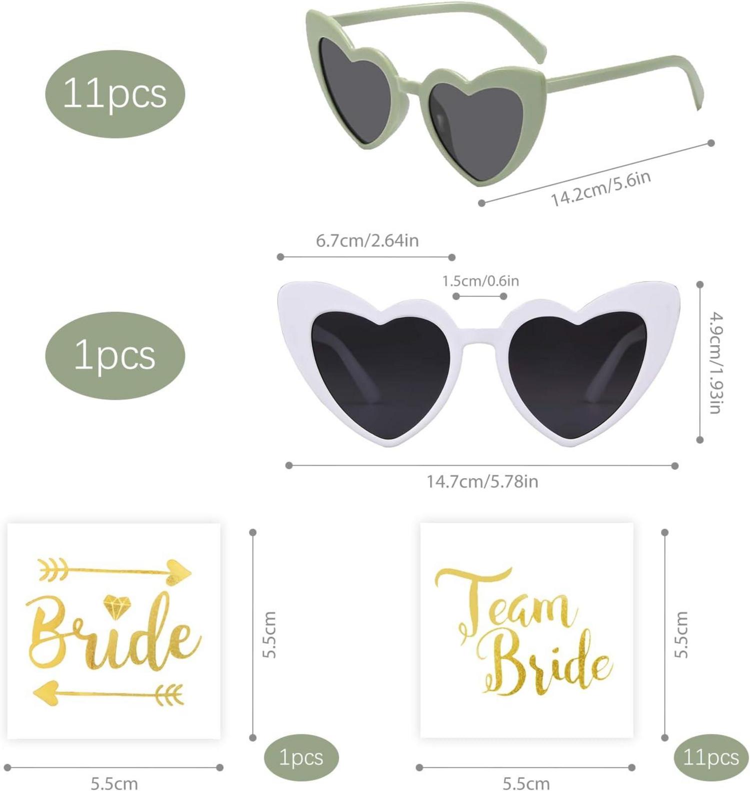 Herz Sonnenbrille Hochzeit Damen Party Brillen Team Bride 24