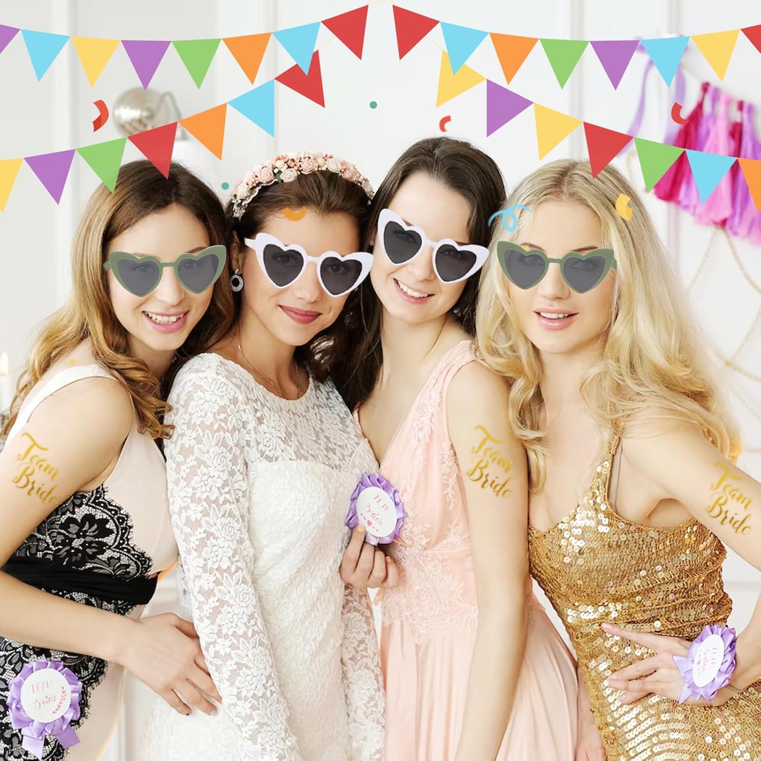 24x Herz Sonnenbrille Hochzeit Party Brillen Team Bride Grün