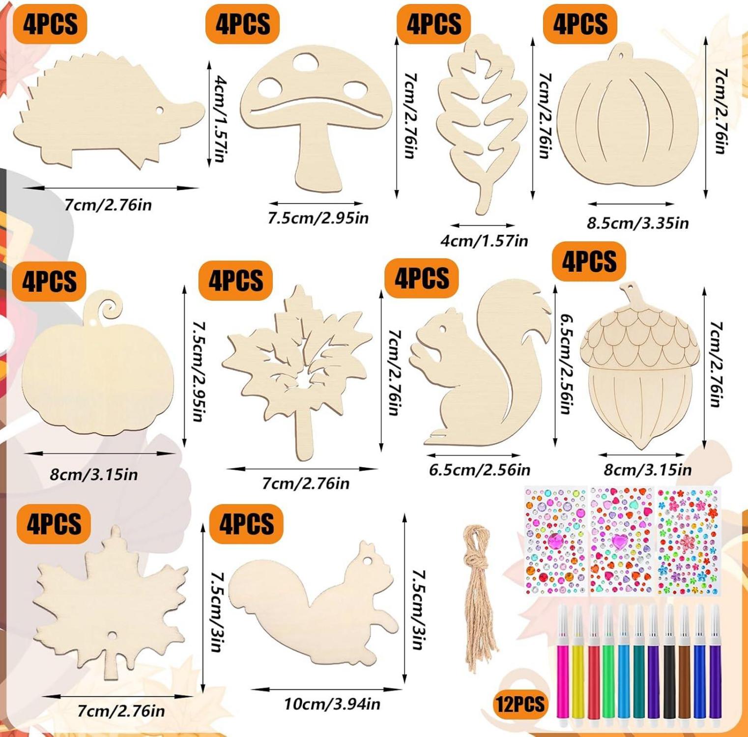 Herbst Deko Hänger Holz Bastelset Kinder 95 Stück DIY