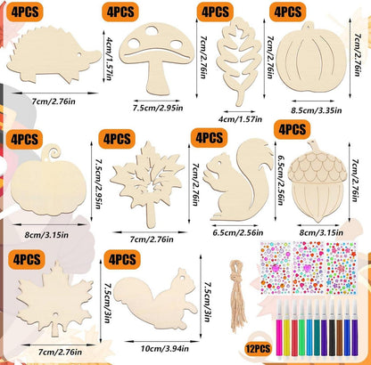 Herbst Deko Hänger Holz Bastelset Kinder 95 Stück DIY