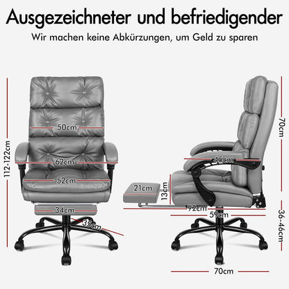 Bürostuhl mit 150° Neigung und 360° Drehung, hohe