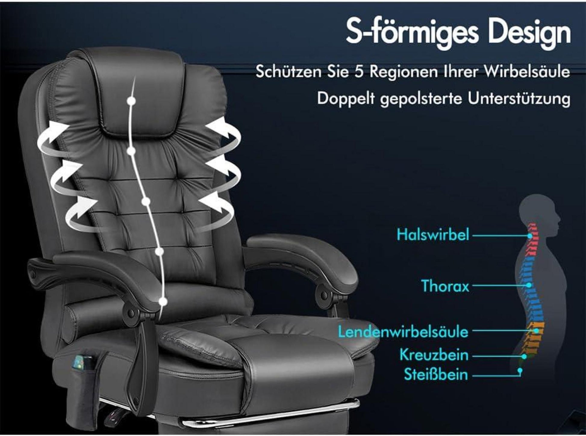 Ergonomischer Bürostuhl mit Massagefunktion und