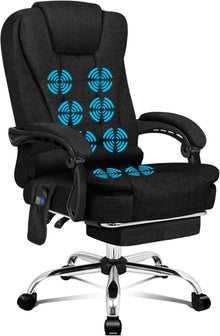 Ergonomischer Bürostuhl mit Massagefunktion und Leinenstoff