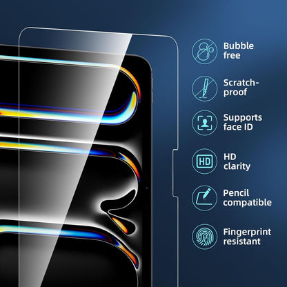NEW'C 2er Pack Schutzfolie für iPad Pro 11 Zoll M4 – Panzer Glasfolie 9H Ultra-klar
