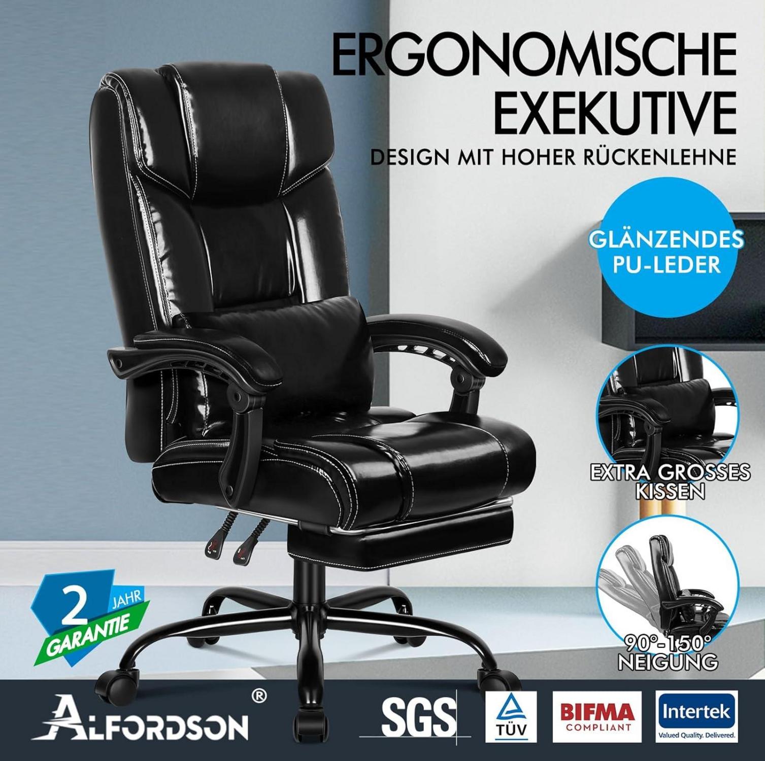 Ergonomischer Bürostuhl mit verstellbarer Lendenwirbelstütze, hoher
