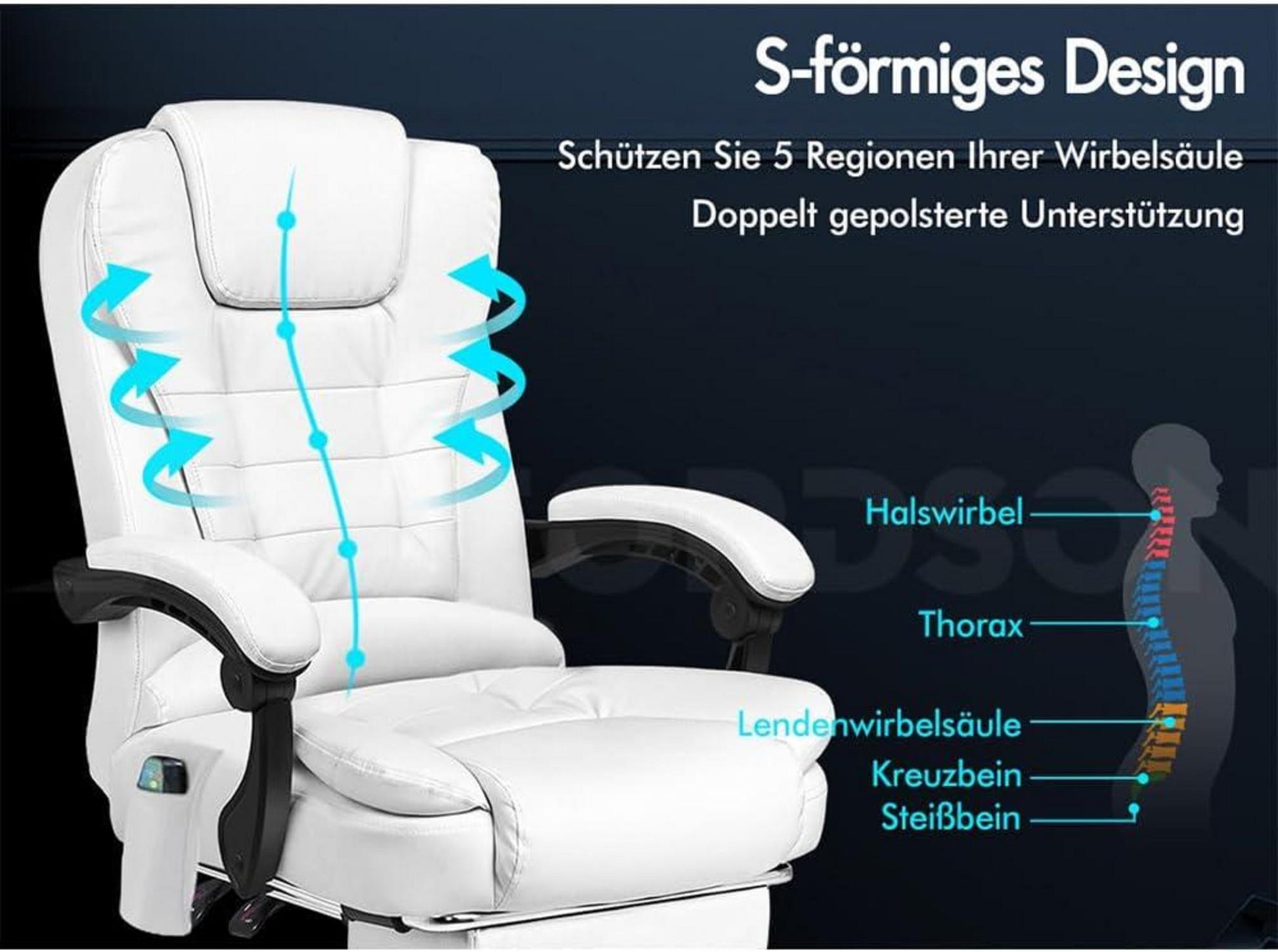 Ergonomischer Bürostuhl mit Wärmemassagefunktion und