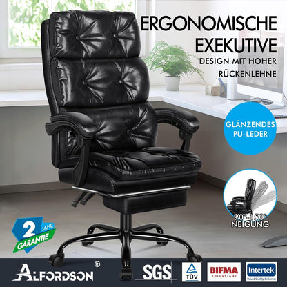 Großer Bürostuhl mit Neigung und Drehung, Hochlehne Swivel Chair mit