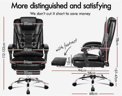 Ergonomischer Bürostuhl mit Massagefunktion in Schwarz