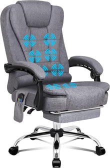 Ergonomischer Bürostuhl mit Massagefunktion und Fußstütze