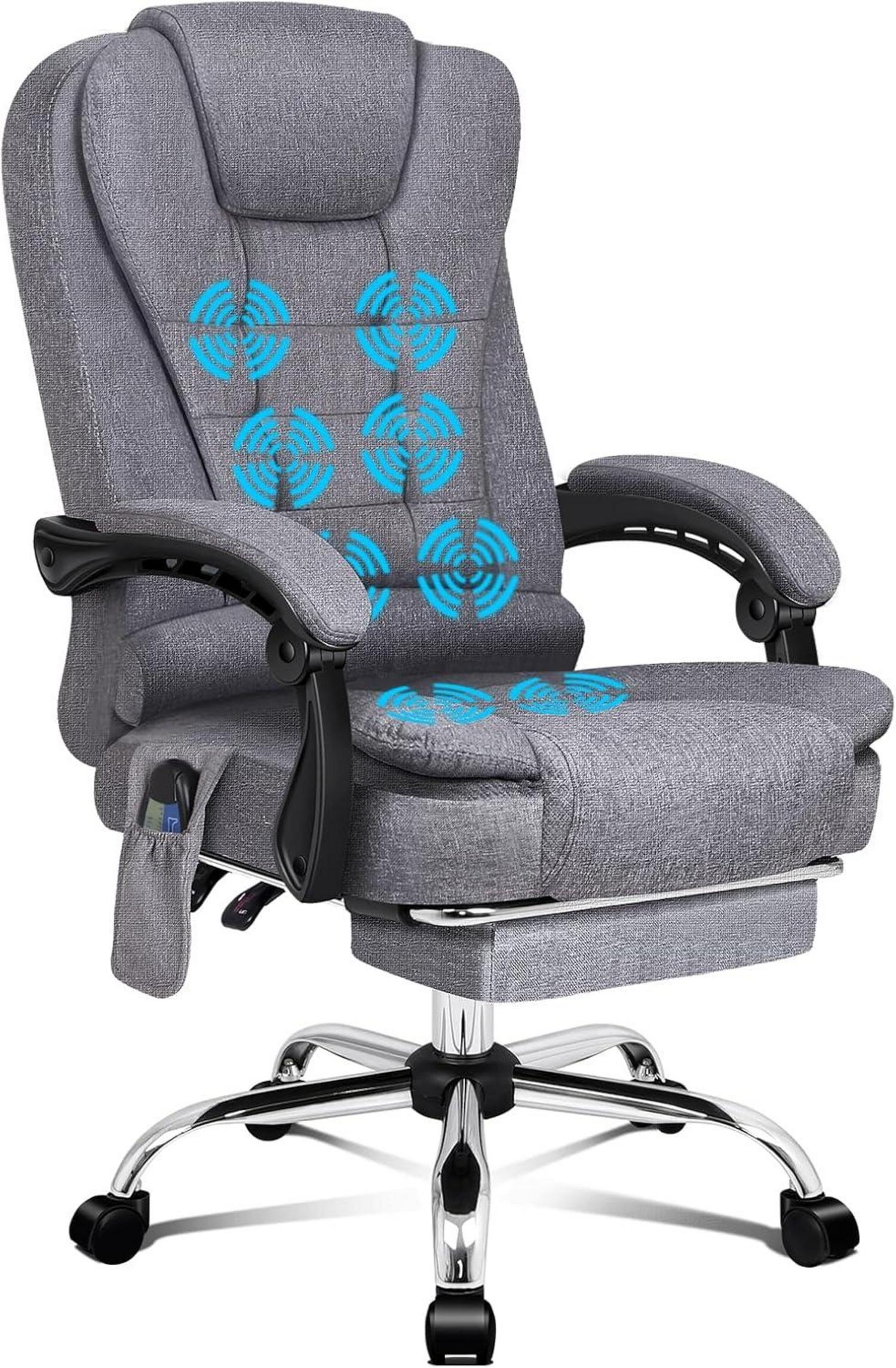 Ergonomischer Bürostuhl mit Massagefunktion und Fußstütze