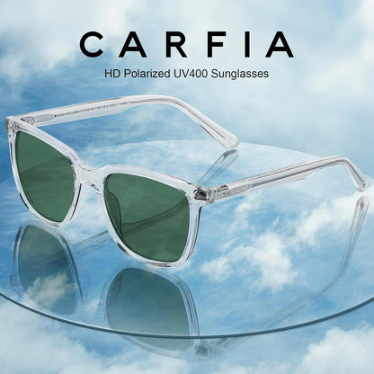 Herren Sonnenbrille polarisiert, Rechteckig, Transparent/Grün