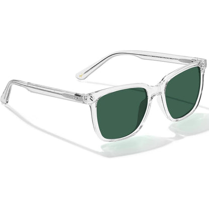 Herren Sonnenbrille polarisiert, Rechteckig, Transparent/Grün