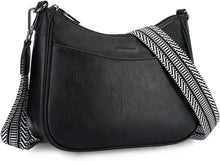 Crossbody Bag Damen Vegan Leder Schwarz Schultertasche