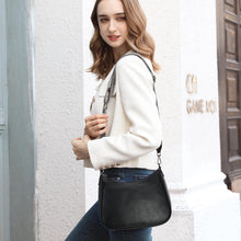APHISON Damen Crossbody Bag veganem Leder schwarz mit