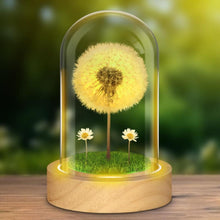 LED Pusteblume im Glas mit Lichterkette, Ewige Geschenke für