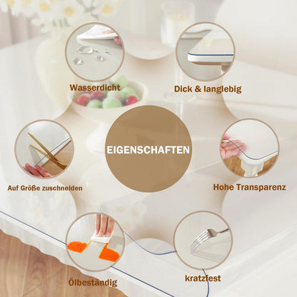 Transparente Tischfolie 100x200 cm – Rutschfest & Kratzfest