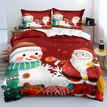 Weihnachts Bettwäsche Set 135x200 Rot Weiß 3D – 2-teilig