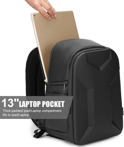 Kameratasche Kamerarucksack wasserdicht Fotorucksack PU Schwarz 2.0