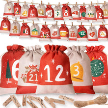 Adventskalender zum Befüllen aus Jute-Säckchen 24er Set