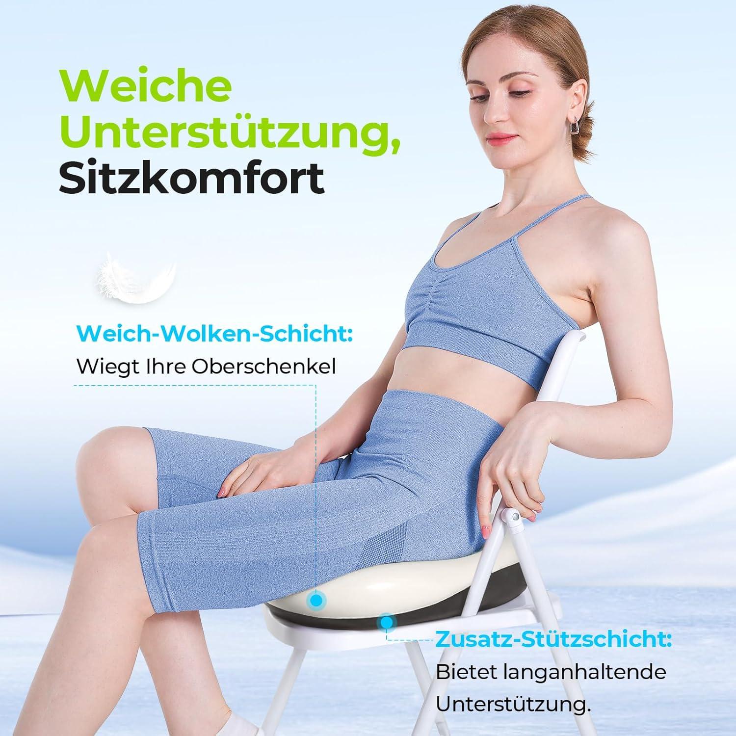 Ergonomisches Memory-Schaum Sitzkissen mit Gel-Schicht