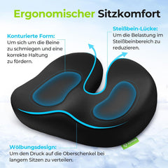 Ergonomisches Gel Sitzkissen für Bürostuhl - Kühlende Memory-Schaum Unterstützung