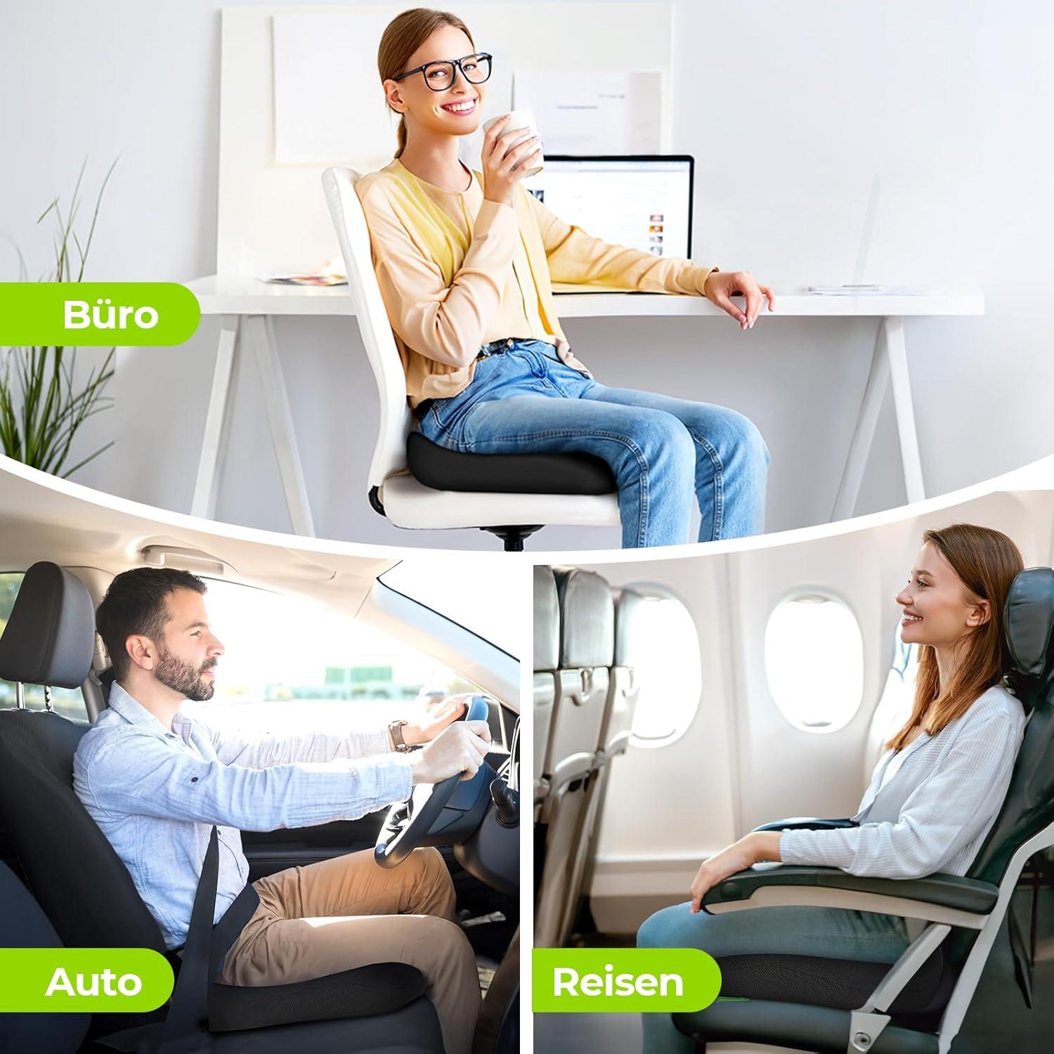 Ergonomisches Memory-Schaum Sitzkissen mit Kühl-Gel für Bürostühle