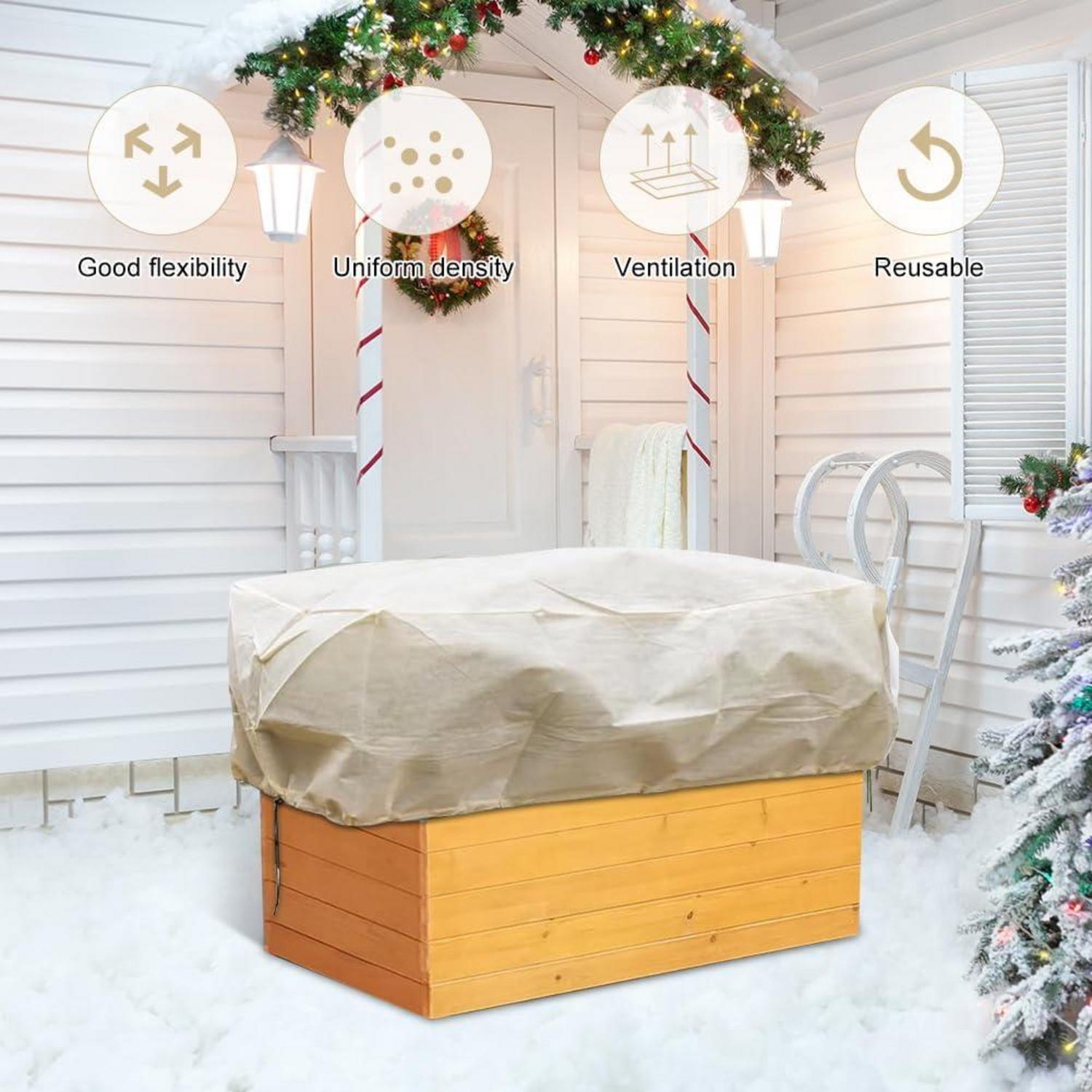 4er Pack Schutzhülle für Blumenkästen 150x40x45cm Winter Frostschutz UV-beständig