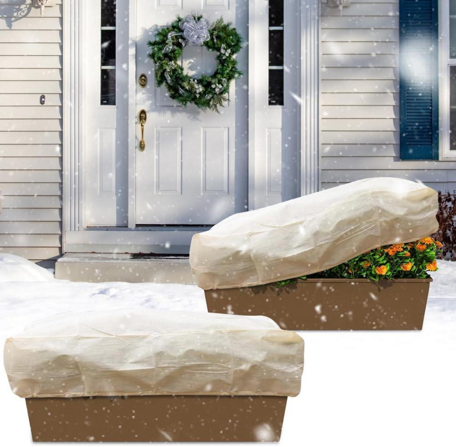 Winter Schutzhülle für Blumenkästen 150x40x45cm - 4er Set