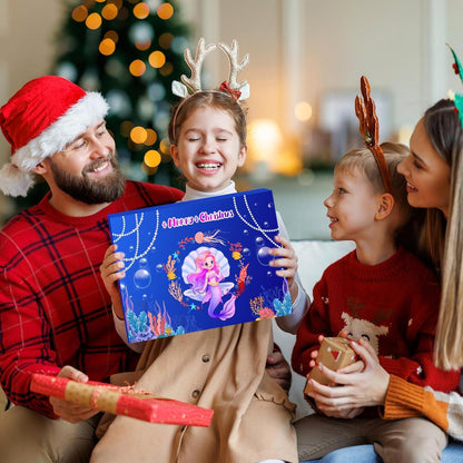 Kinder Adventskalender 2024 Meerjungfrau Schmuck Spielzeug Haarschmuck