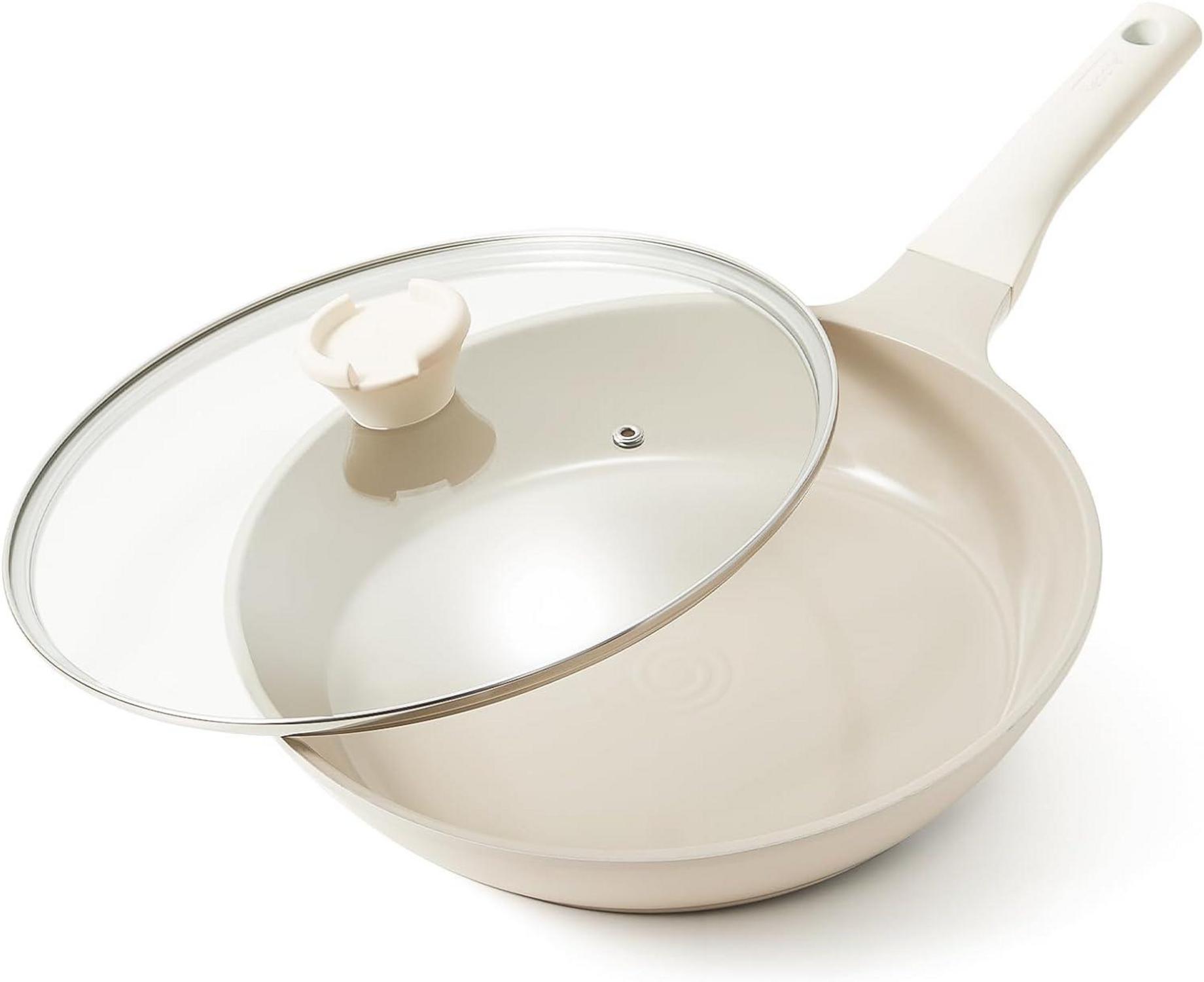 Antihaft Keramik Bratpfanne mit Deckel 26cm Pfanne Induktion