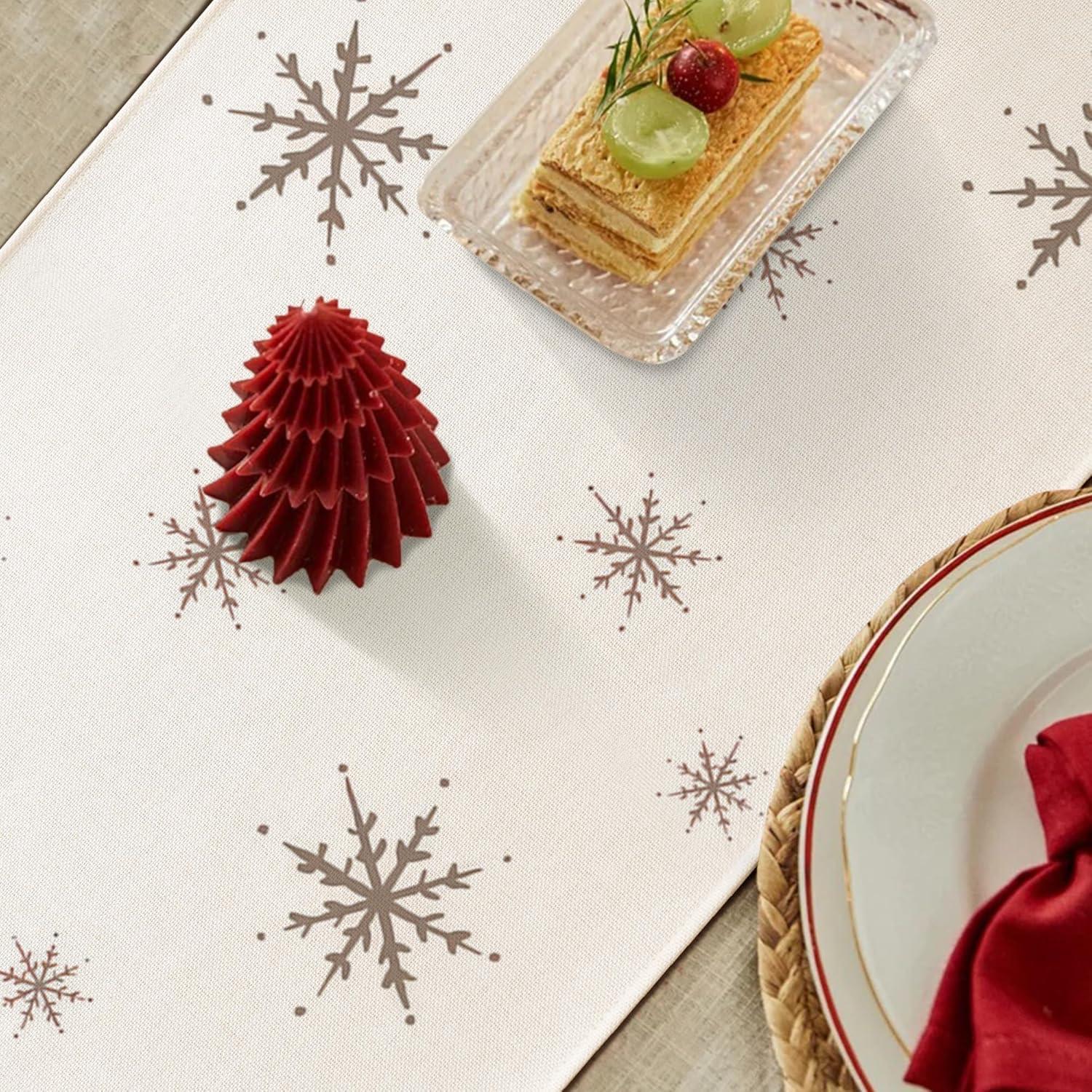 YCOLL Weihnachtsdeko Tischläufer Schneemann Winter 40X140