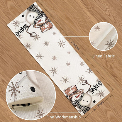 Weihnachtsdeko Tischläufer Schneemann Winter Modern 40x140cm