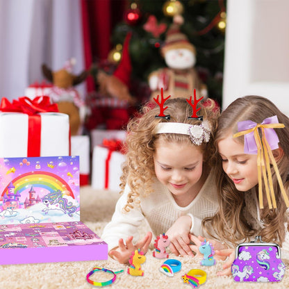 Adventskalender Einhorn 2024 Mädchen Schmuck Spielzeug 24 Tage