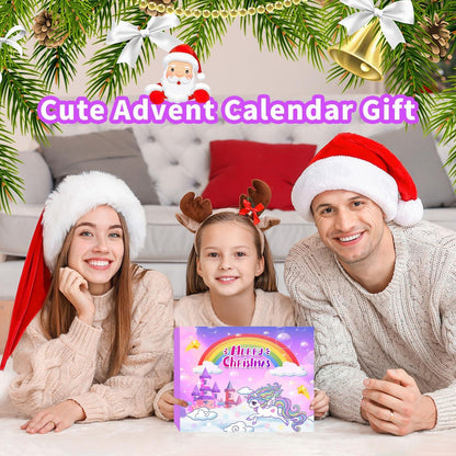 Adventskalender 2024 Einhorn Mädchen Schmuck Spielzeug 24 Tage Countdown