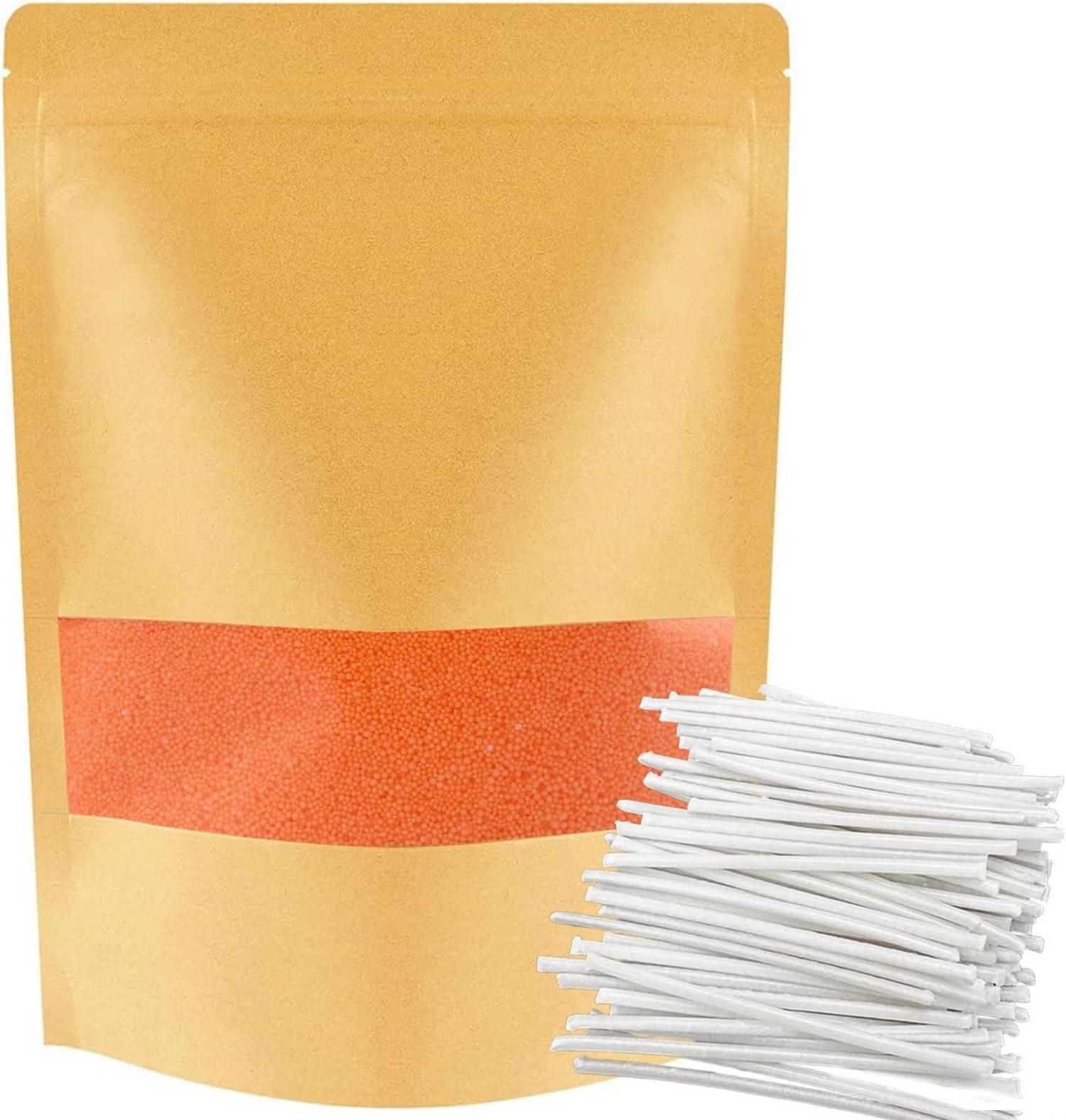 Kerzensand Perlen mit Docht 1 kg 50 Kerzendocht Orange